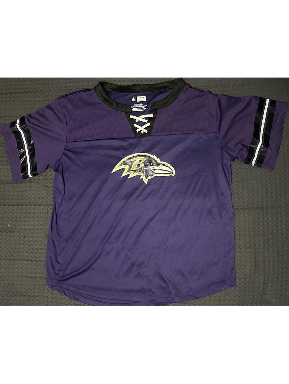 NFL Baltimore Ravens Team Apparel Purple Lace Up Jersey Shirt Women’s Size 2XL